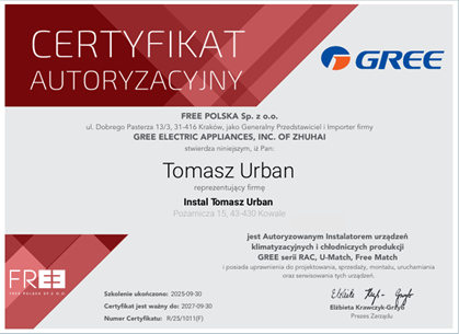 Certyfikat Gree